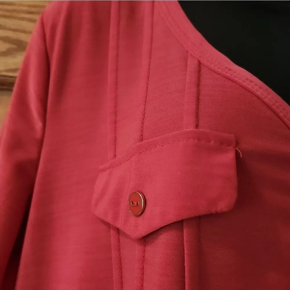 Red Button-Up Dress - Picture 2 of 4